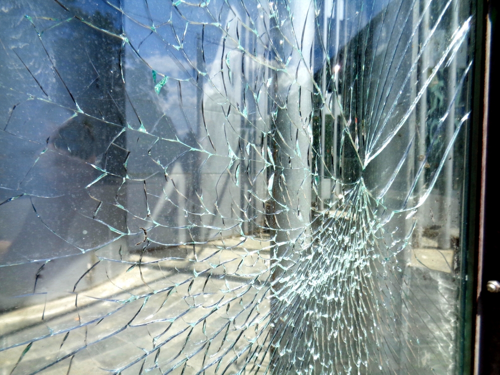 Broken or cracked glass panels